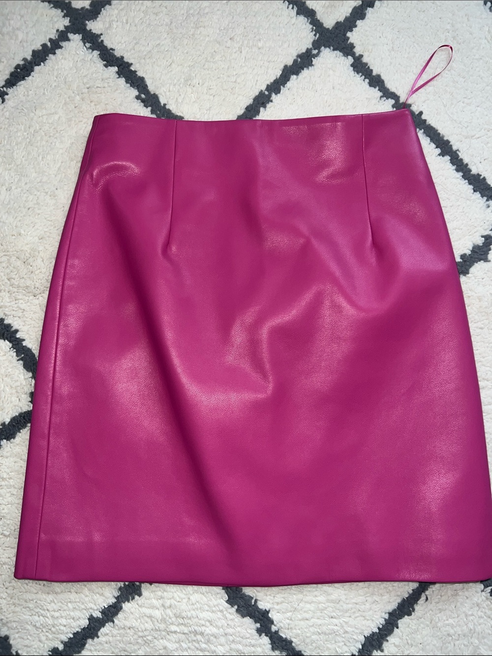 Fuchsia Faux Leather Mini Skirt - Sleek A-Line